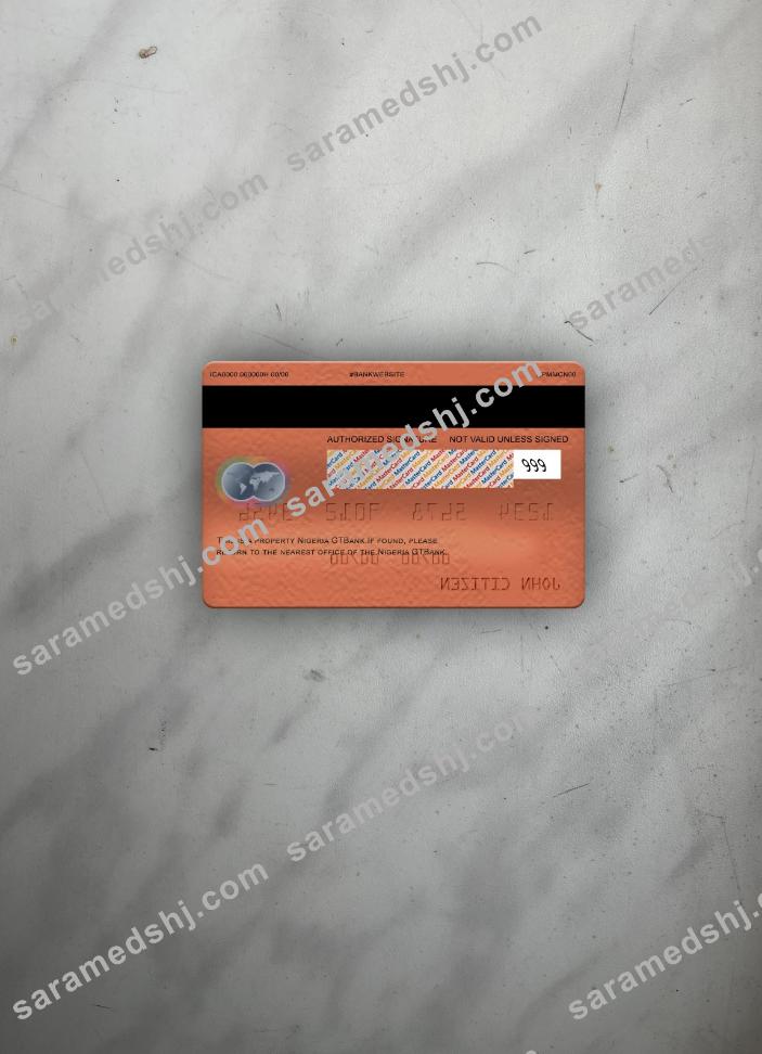 Nigeria GTBank mastercard photolook back